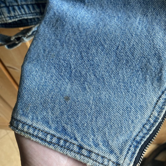 Vtg 80s Harley Davidson BIKER BLUES Denim Jean Jacket L Belt USA Logo Patch - Picture 9 of 16